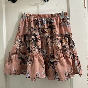 SHEIN Floral Skirt - Blush Pink